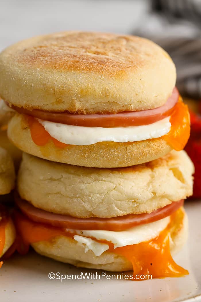 Stack of Classic Breakfast Sandwiches