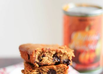 Flourless pumpkin chocolate chip bars! a holiday treat that