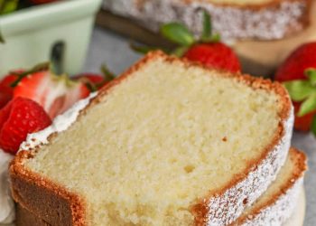 slices of Sour Cream Pound Cake on a plate