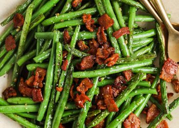 plated Green Beans with Bacon